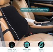 Almohada lumbar de espuma viscoelástica para coche