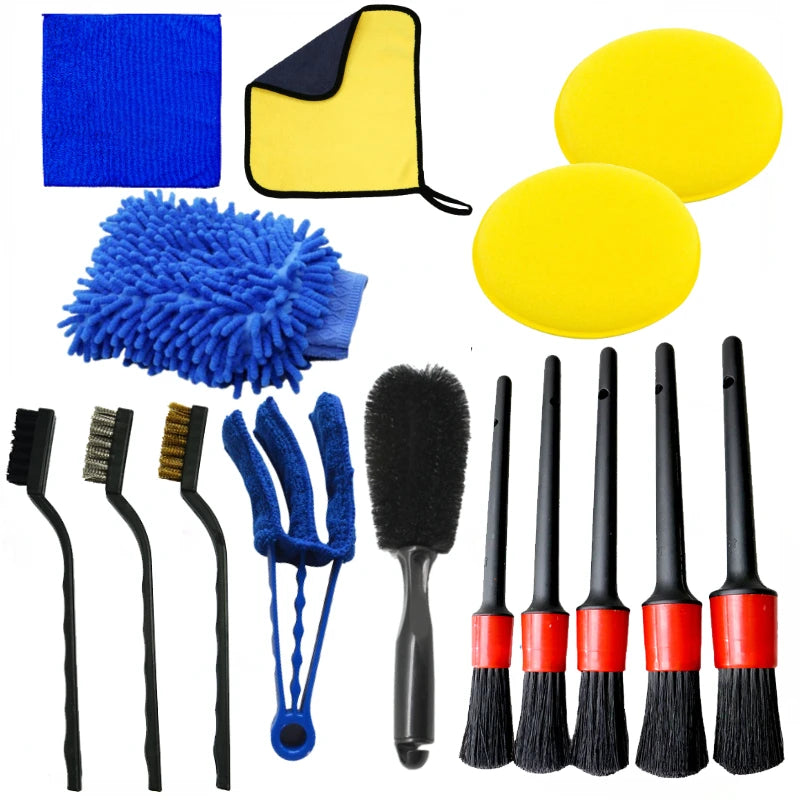Kit de 15 cepillos para limpiar el coche