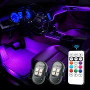 Luces LED multicolor para el interior del coche con mando a distancia