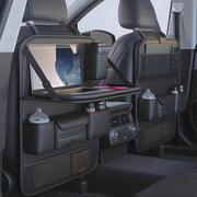 Organizador para asiento trasero con bandeja plegable y portapañuelos