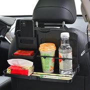 Bandeja plegable con portavasos para el asiento trasero del coche